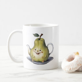 Glimlachende perentheepot koffiemok