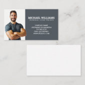 Glimlachende personal trainer | Fitnessmodel Visitekaartje (Voorkant / Achterkant)