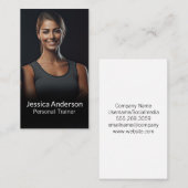 Glimlachende personal trainer | geschiktheid visitekaartje (Voorkant / Achterkant)