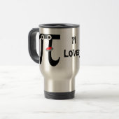 Glimlachende Pi LIEFHEBBER Aluminium Reisbeker (Voorkant links)