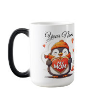 Glimlachende Pinguïn met hartteken MIJN MOEDER