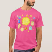 Glimlachende planeten Schattigee zonnestelsels Rui T-shirt (Voorkant)