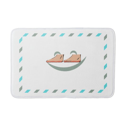 Glimlachende Pluche Voeten Badmat met Decoratieve  (Voorkant)
