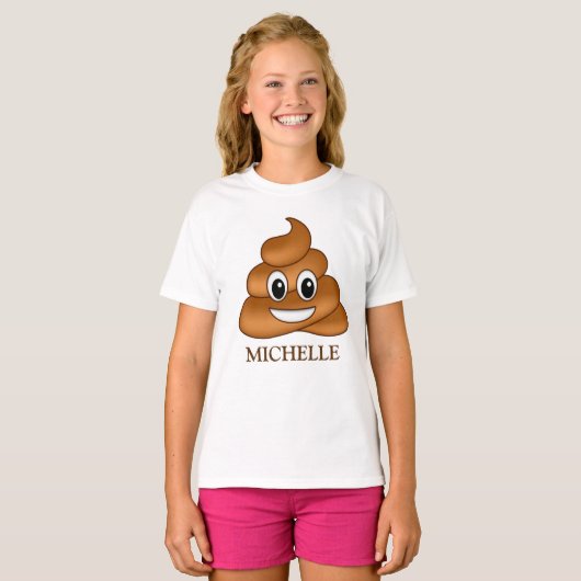 Glimlachende poep emoji t-shirt (Voorkant volledig)