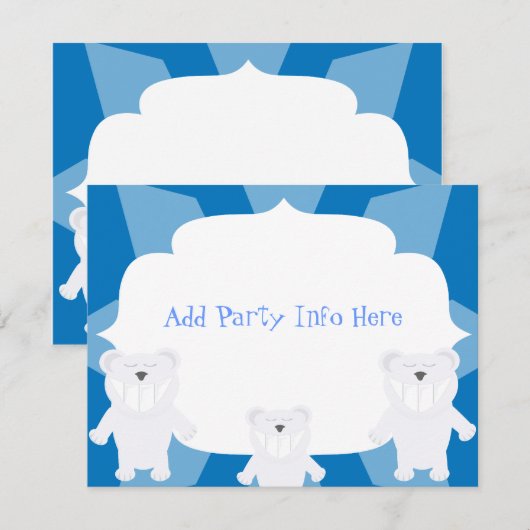 Glimlachende Polar Beren Leuke Schattigee Cartoon (Voorkant / Achterkant)