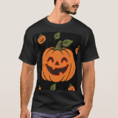Glimlachende pompoen gezicht Halloween T-shirt (Voorkant)