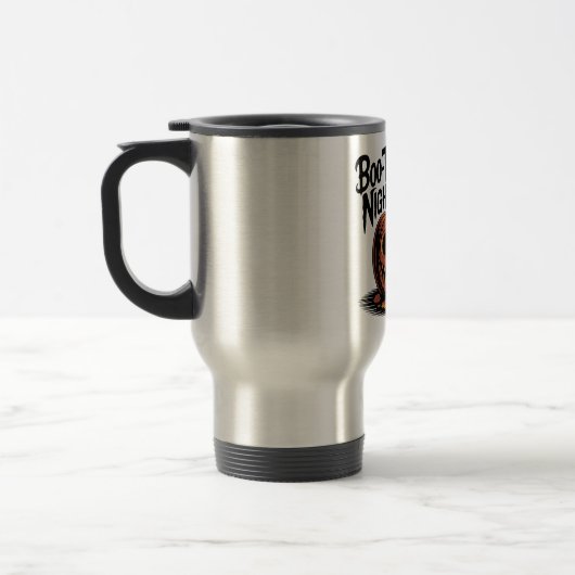 Glimlachende pompoen met Fall Leaves Design Reisbeker (Links)