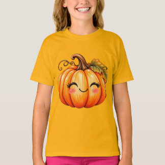 Glimlachende pompoen t-shirt