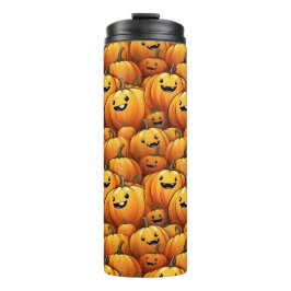 Glimlachende pompoentumbler thermosbeker