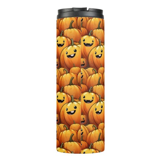 Glimlachende pompoentumbler thermosbeker (Achterkant)