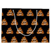 Glimlachende Poop Emoji geschenktas Groot Cadeauzakje (Achterkant)