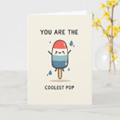 Glimlachende Popsicle Vader Kaart (Gele Bloem)