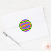 glimlachende psychedelische walvissticker ronde sticker (Envelop)