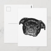 Glimlachende Pug Dot Post Briefkaart (Voorkant / Achterkant)