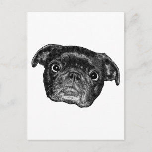 Glimlachende Pug Dot Post Briefkaart