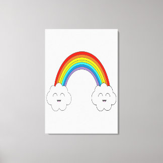 Glimlachende regenboog canvas afdruk