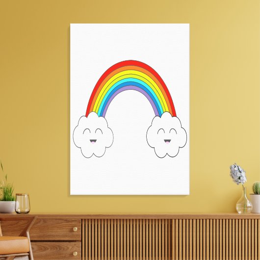 Glimlachende regenboog canvas afdruk (Insitu (Woonkamer))