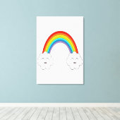 Glimlachende regenboog canvas afdruk (Insitu (Houten vloer))