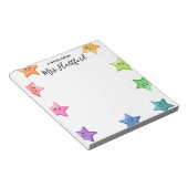 Glimlachende regenboogsterren - Notitie van leraar Notitieblok (Schuin)