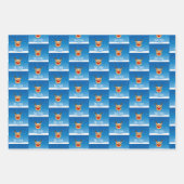 Glimlachende rendieren sneeuwval gepersonaliseerd  inpakpapier vel (Voorkant 3)