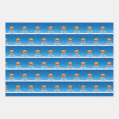 Glimlachende rendieren sneeuwval gepersonaliseerd  inpakpapier vel (Voorkant 2)