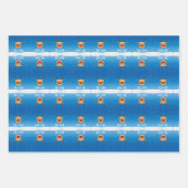 Glimlachende rendieren sneeuwval gepersonaliseerd  inpakpapier vel (Voorkant)