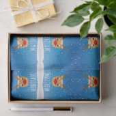 Glimlachende rendieren sneeuwval gepersonaliseerd tissuepapier (Geschenk)