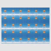 Glimlachende rendieren sneeuwval gepersonaliseerd  tissuepapier (Voorkant)