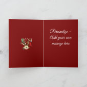 Glimlachende rendieren versierd met kerstornamente feestdagen kaart (Binnen)