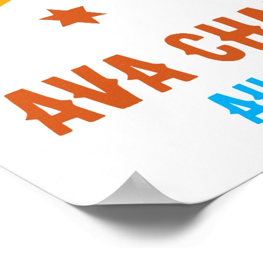 Glimlachende Retro Sun CUSTOM BABY NAAM GEBOORTEDA Poster (Hoek)