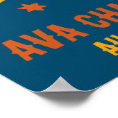 Glimlachende Retro Sun CUSTOM BABY NAAM GEBOORTEDA Poster (Hoek)