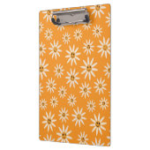 Glimlachende Retro White Flowers op Sinaasappel Klembord (Links)