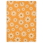 Glimlachende Retro White Flowers op Sinaasappel Klembord (Achterkant)