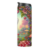 Glimlachende rode panda in een sprookjesachtige tu thermosbeker (Geroteerd rechts)