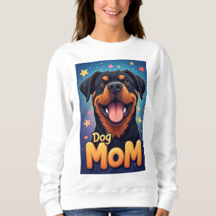 Glimlachende Rottweiler-hond Moeder Trui