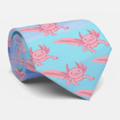 Glimlachende Roze Axolotl Das – Cute Kawaii Design (Opgerold)