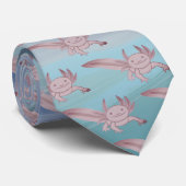 Glimlachende Roze Axolotl Das – Cute Kawaii Design (Opgerold)
