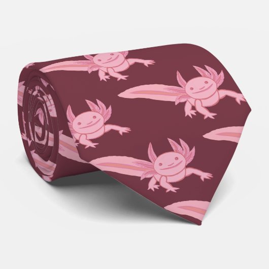 Glimlachende Roze Axolotl Das – Cute Kawaii Design (Opgerold)