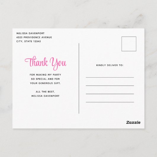 Glimlachende roze luiaard rijden een cabriolet dan briefkaart (Achterkant)