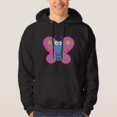 Glimlachende roze vlinder Mannen hoodie (Voorkant)