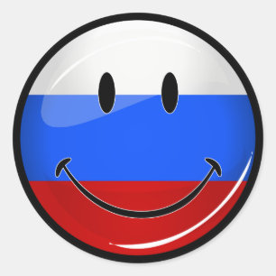 Glimlachende Russische vlag Ronde Sticker