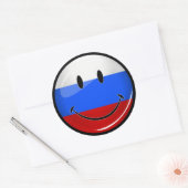 Glimlachende Russische vlag Ronde Sticker (Envelop)