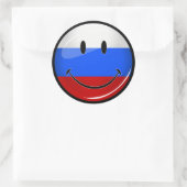 Glimlachende Russische vlag Ronde Sticker (Tas)