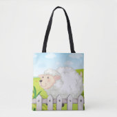 Glimlachende schapen in zonnig platteland tote bag (Voorkant)
