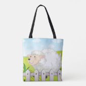 Glimlachende schapen in zonnig platteland tote bag (Achterkant)