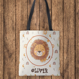 Glimlachende Schattigee grillige leeuw Tote Bag