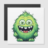 Glimlachende Schattigee Groene Monster Cartoon (Voorkant / Achterkant)