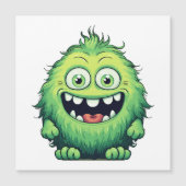 Glimlachende Schattigee Groene Monster Cartoon (Voorkant)