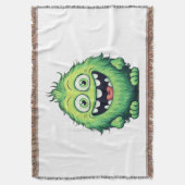Glimlachende Schattigee Groene Monster Cartoon Deken (Voorkant Verticaal)
