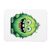 Glimlachende Schattigee Groene Monster Cartoon Magneet (Horizontaal)